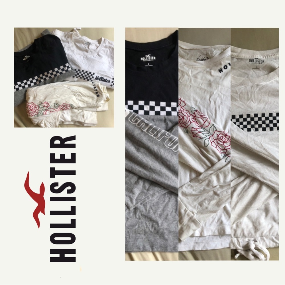 hollister set of 3 long sleeve graphic tees